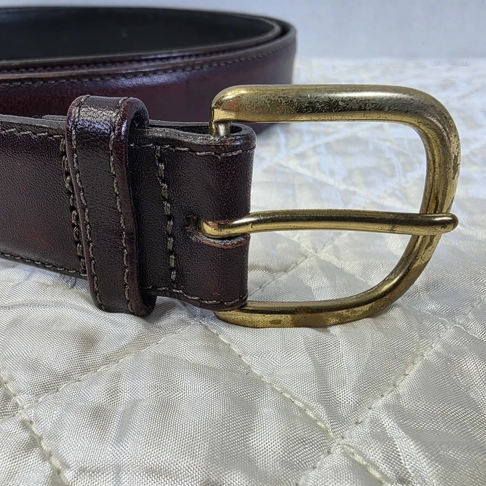 Leegin Genuine Leather Belt Size 44 Made‎ In USA Brass Buckle